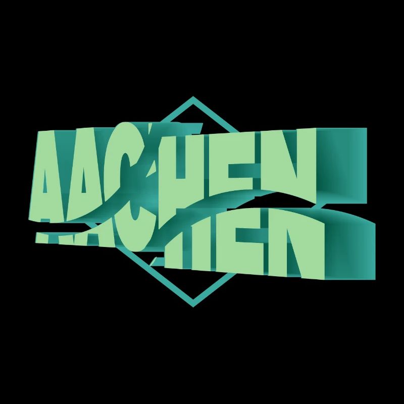 Aachen Germany City 3D Font Skyline