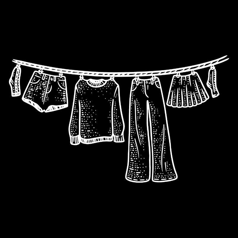 Laundry Clothesline Hand Drawn Funny