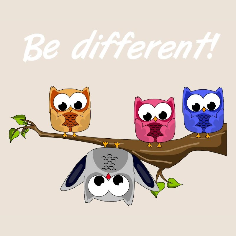 Be Different! - Süßer Fun Spruch - Eulen Motto