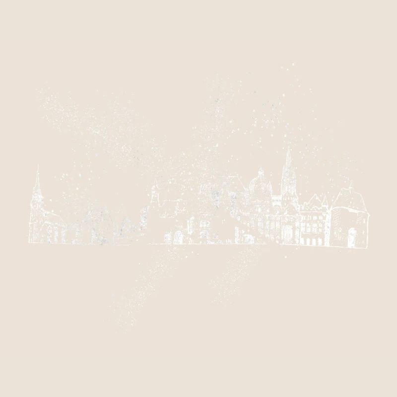 Aachen Germany City Skyline Grunge Splash