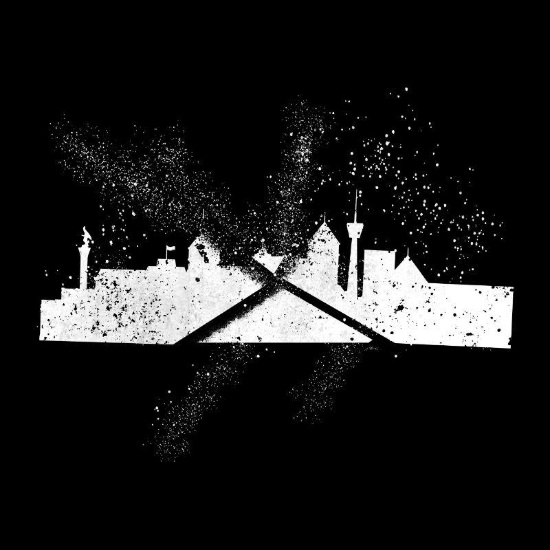 Stuttgart Deutschland Stadt Skyline Grunge Splash