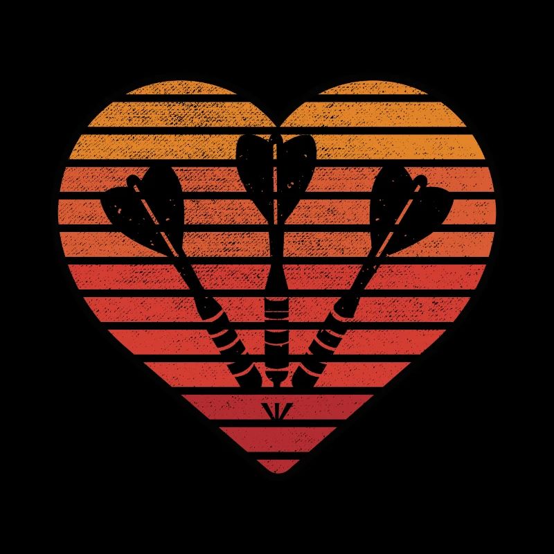 Darts Dart Retro Heart