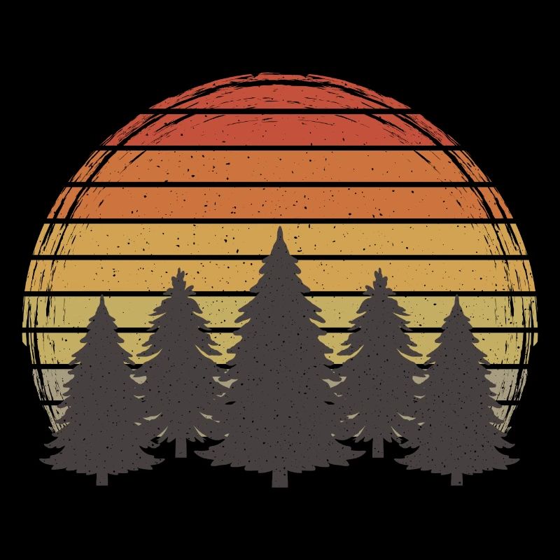 Vintage Forest Grunge Tree Retro Nature Sunset Trees