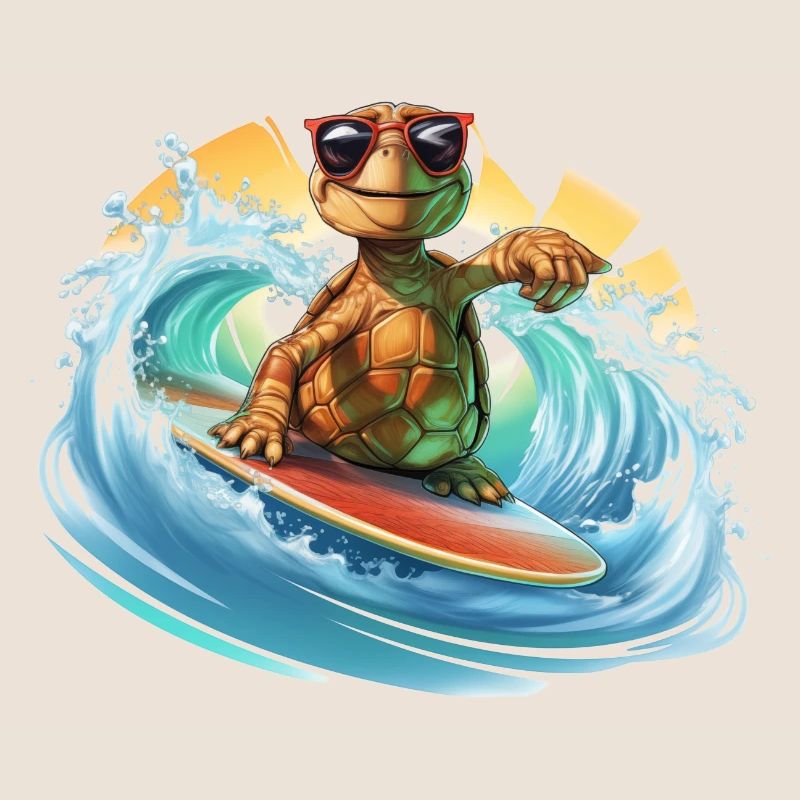 Surfende Schildkröte