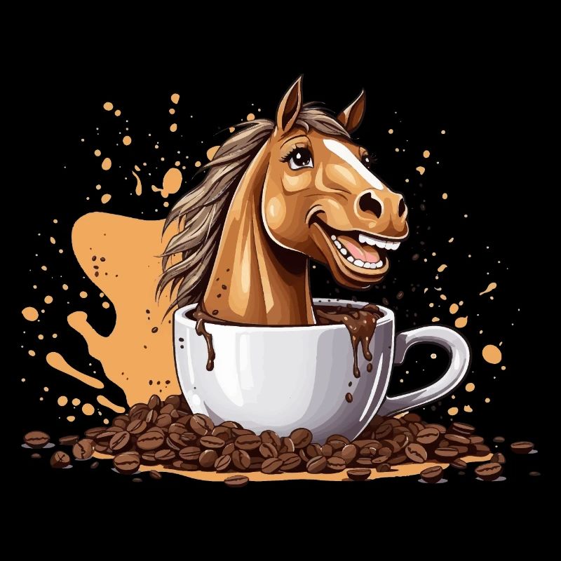 Cavalier à cheval café