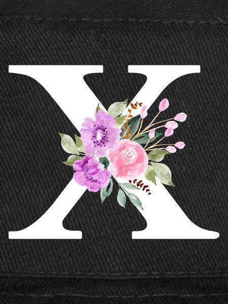 Lettre x floral violet