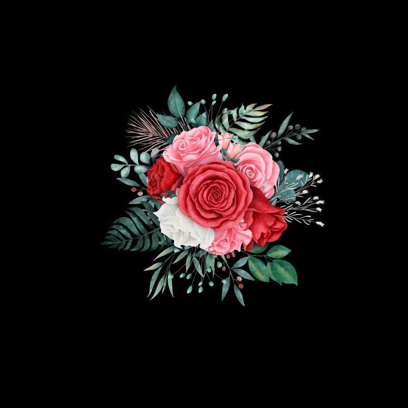 Lettre x floral rouge