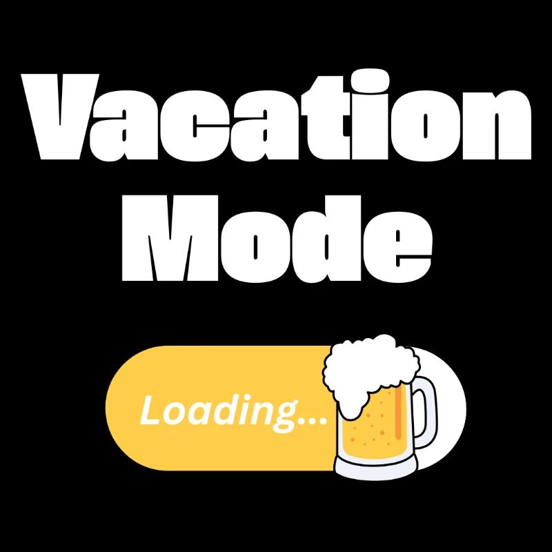 Vacation Mode On – Bier mit Ladebalken (hell)