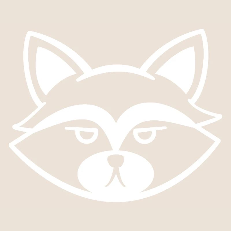 Grummeliger Waschbär Gesicht Schwarzweiß