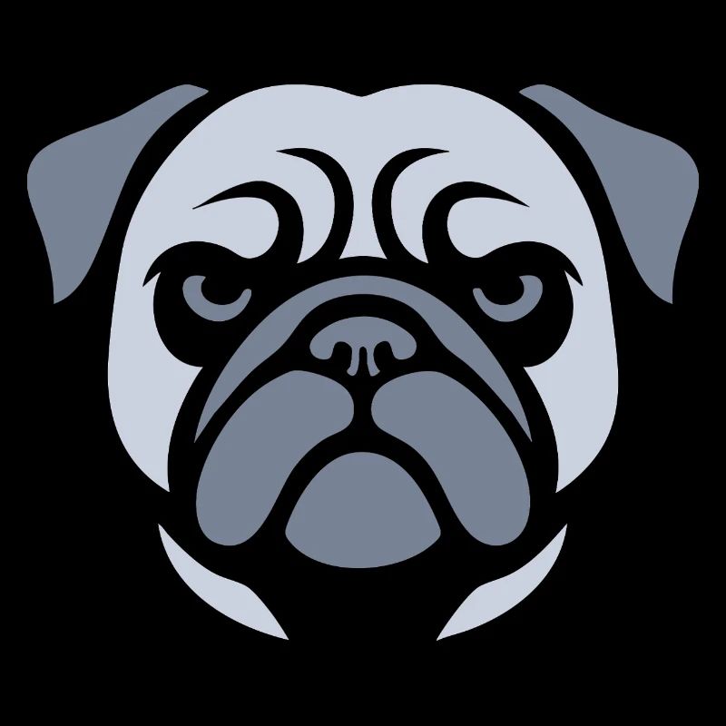 Pug , Dog head