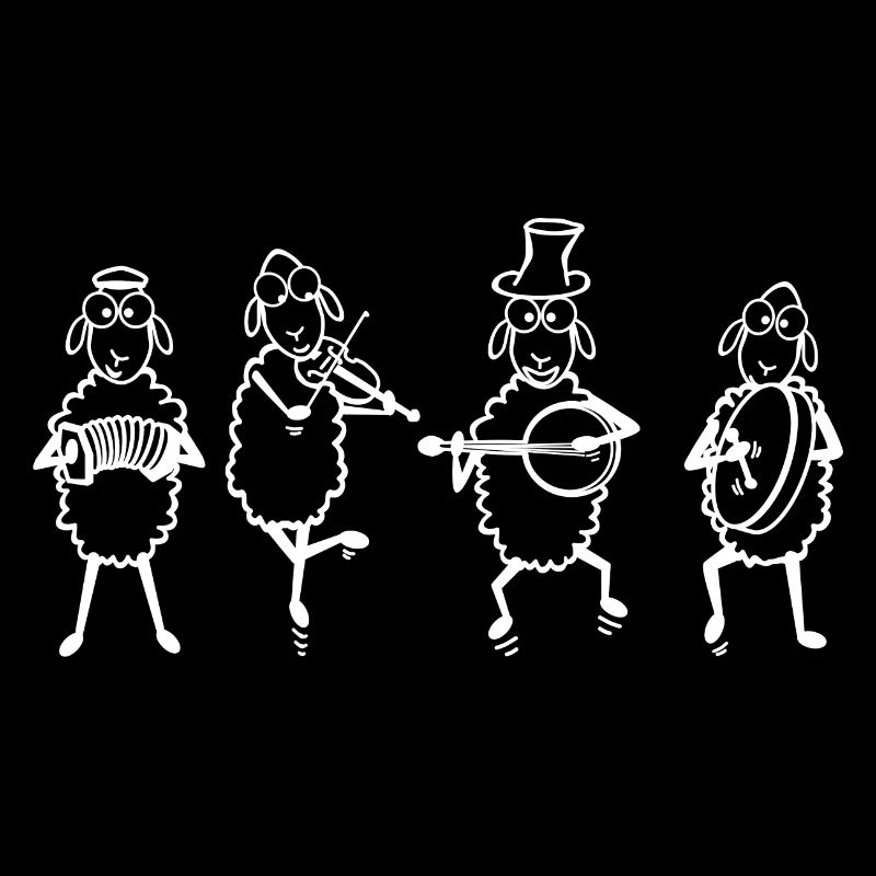 Moutons faisant de la musique