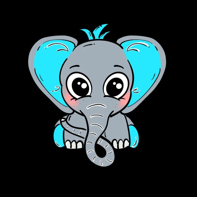 Bébé éléphant garçon bleu