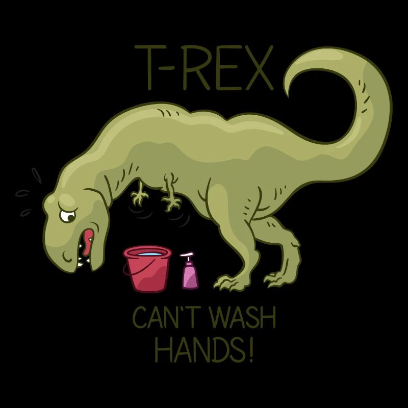 T Rex ne peut pas se laver les mains!