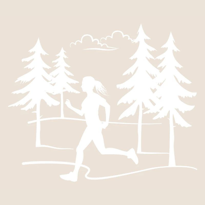Coureuse Jogging marathon course en forêt course tout-terrain