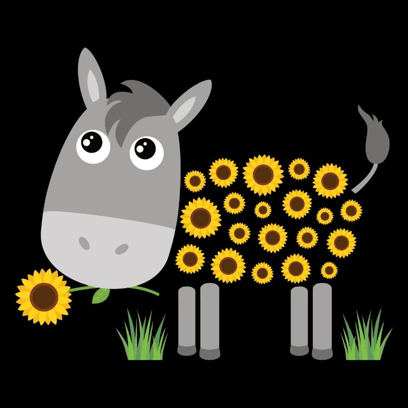 Âne avec tournesol au lieu de fourrure