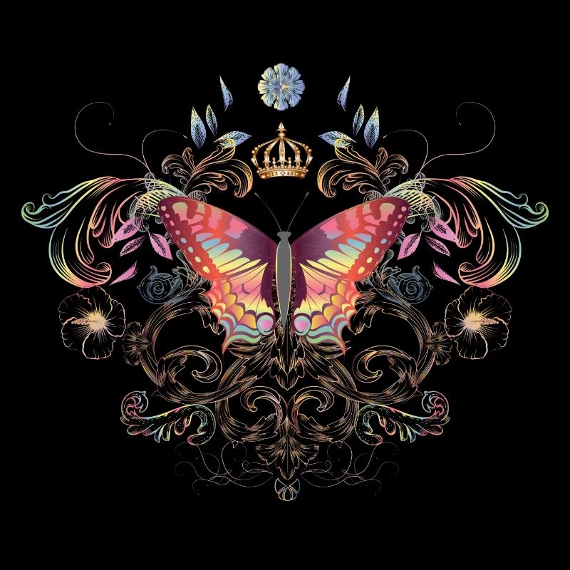 papillon imaginatif avec couronne