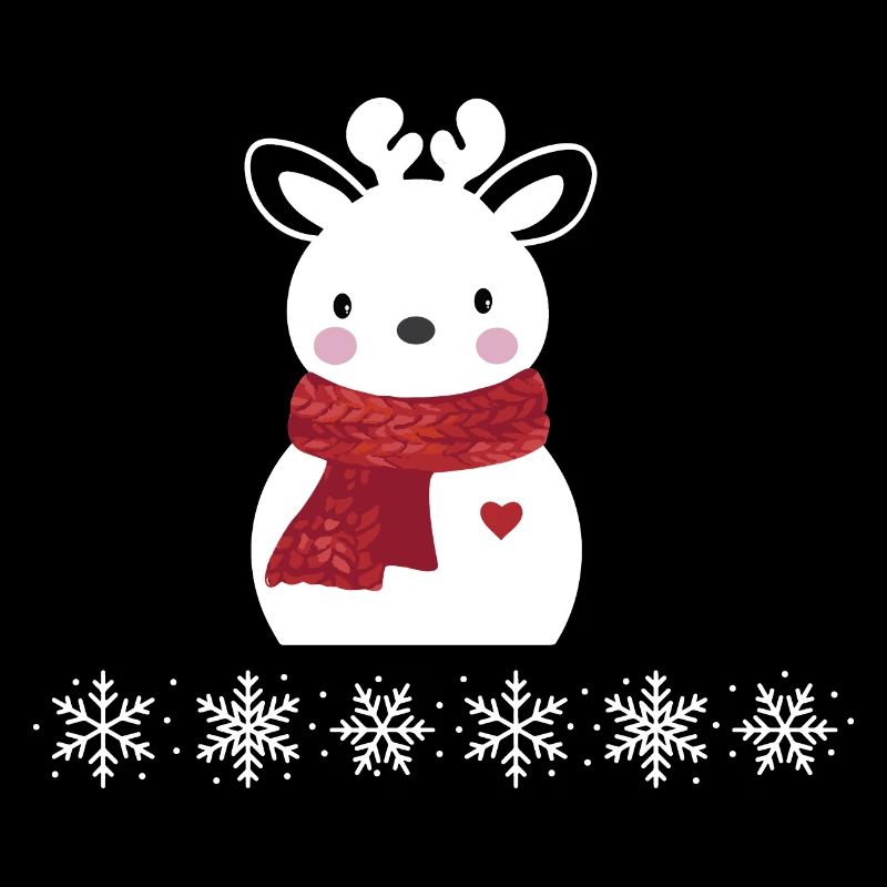 Christmas deer and snowflakes
