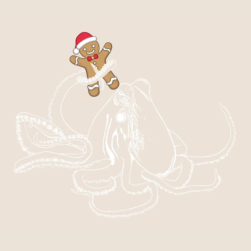 Oktopus mit Lebkuchenmann - X-Mas Edition