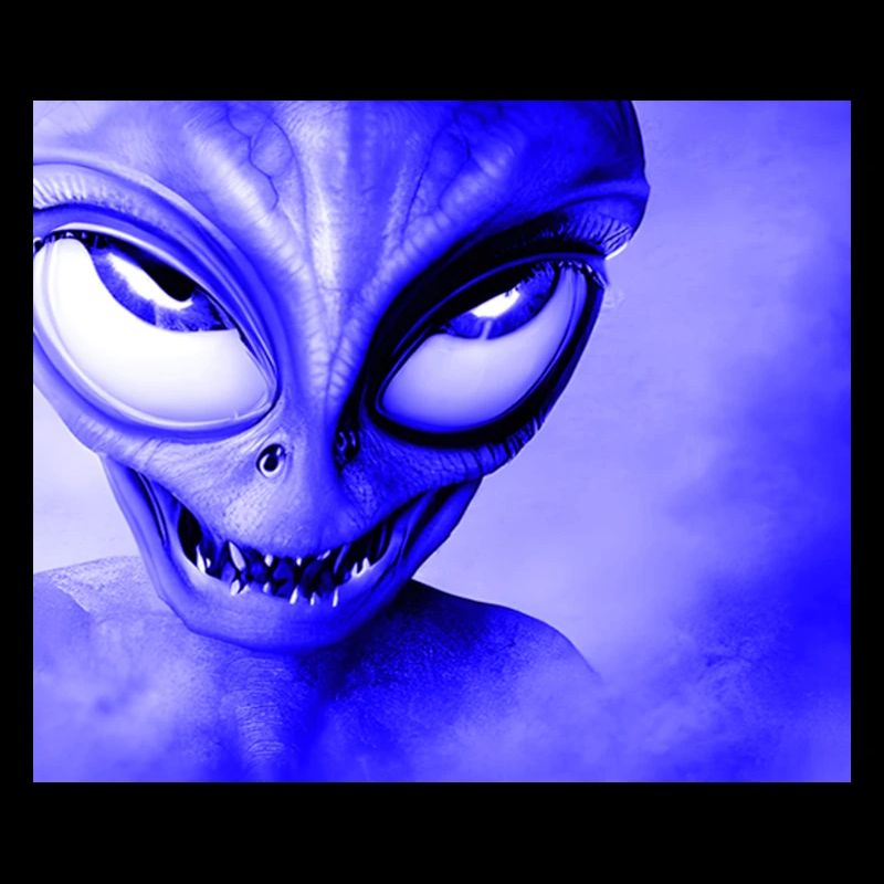 Alien with Sharp Teeth Design - Blue