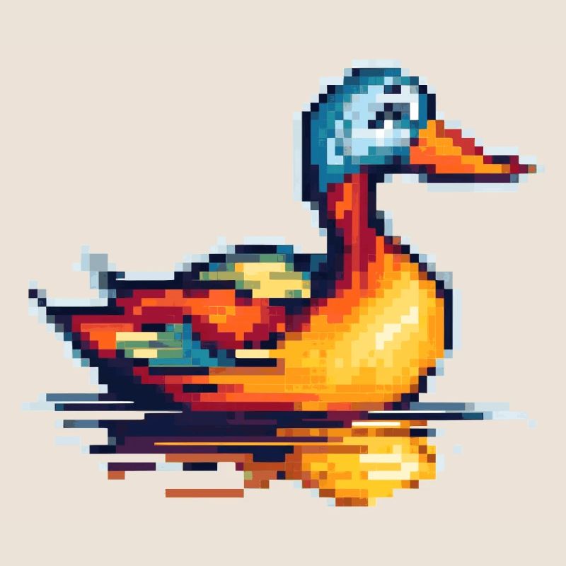 Petit canard dans les graphiques à pixels rétro 8 bits