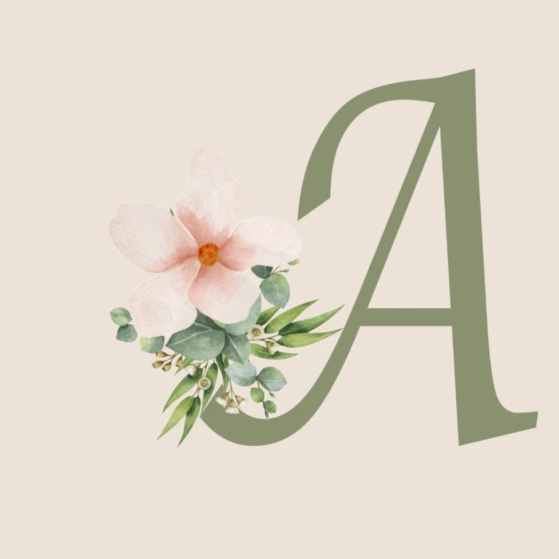 Lettre A avec fleur