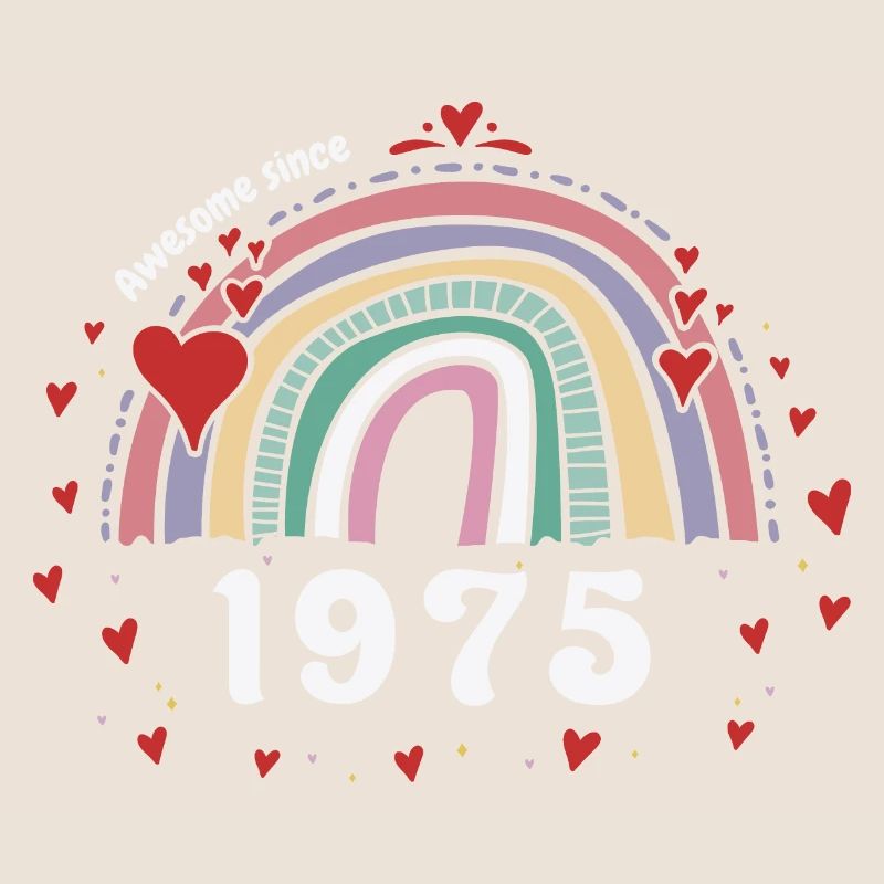 Cute Rainbow Awesome 1975 - 48. Geburtstag mit