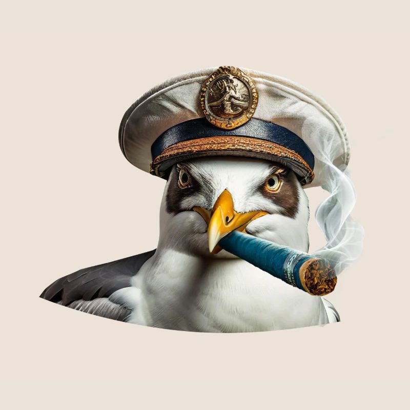Captain Möwe mit Zigarre