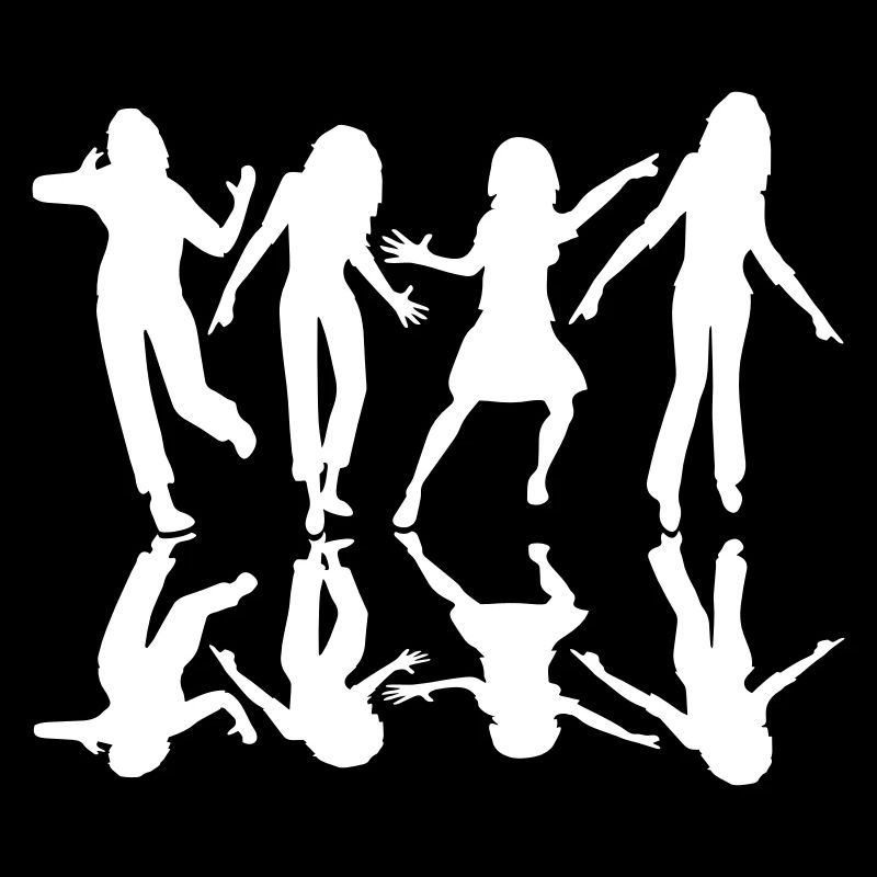 Four Women Dancing Shadow Reflection Silhouette