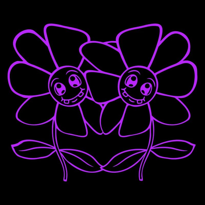 Zwei Hübsche Schöne Blümchen Blumen Blüten Freunde