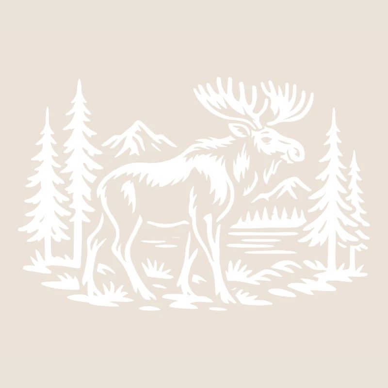 Cool Moose and Mountains Design