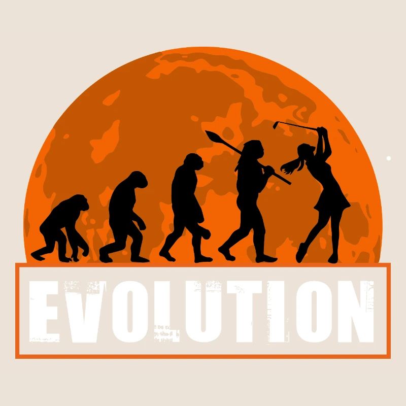 Evolution of Golf Golfing Girl Gift Golf Player