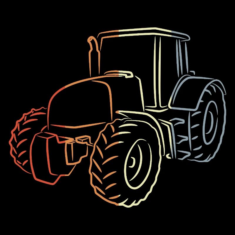 Retro Traktor Skizze