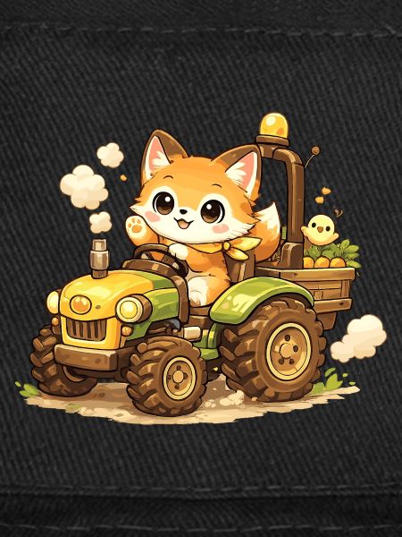 Fox on the tractor