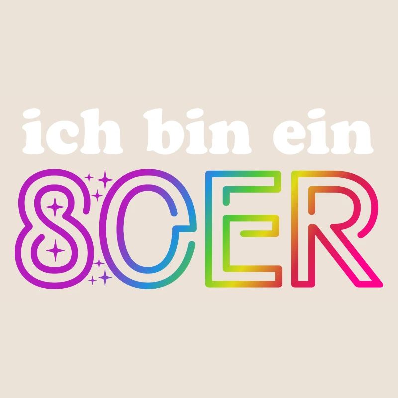 Ich bin ein 80er - bunter Regenbogen - Kostüm