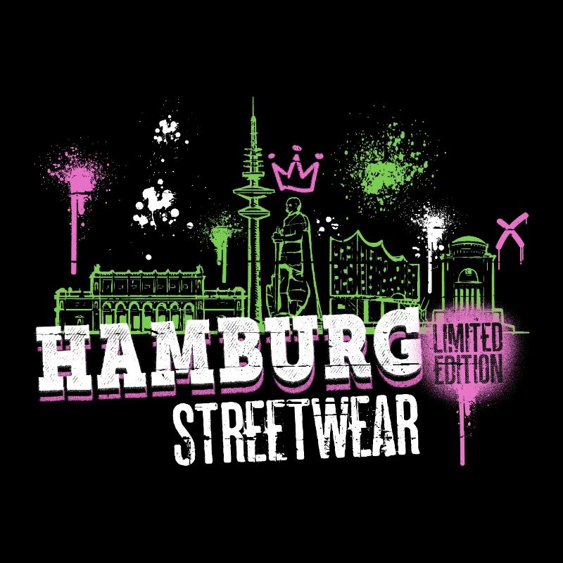 Hambourg, Skyline, ville, Allemagne, Graffiti