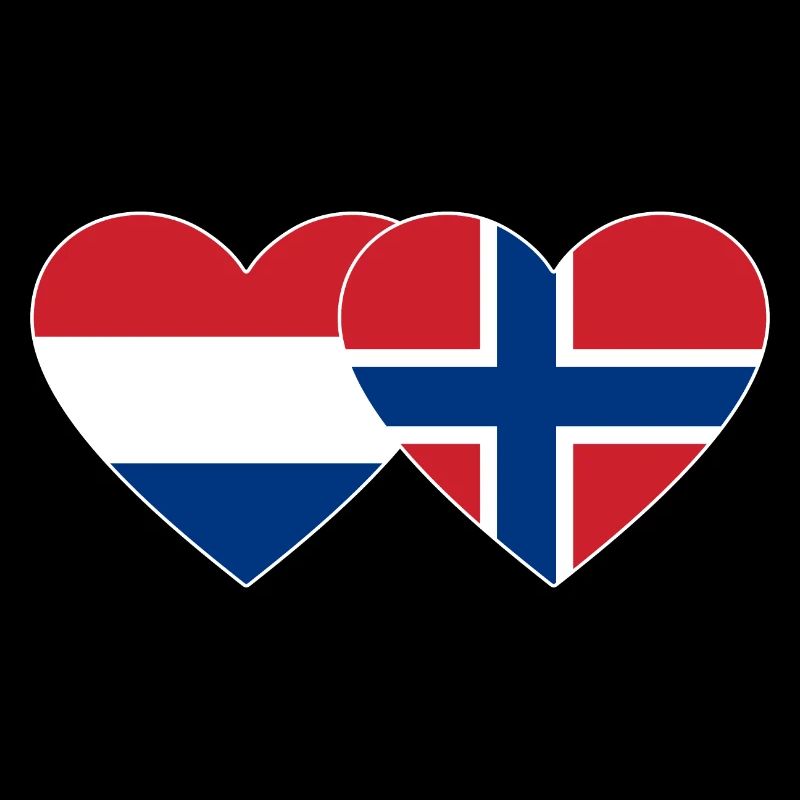 Hollande Norvège drapeau coeur