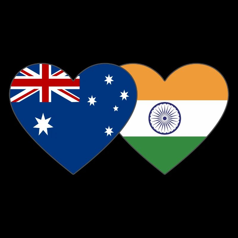 Australie Inde Flag Heart