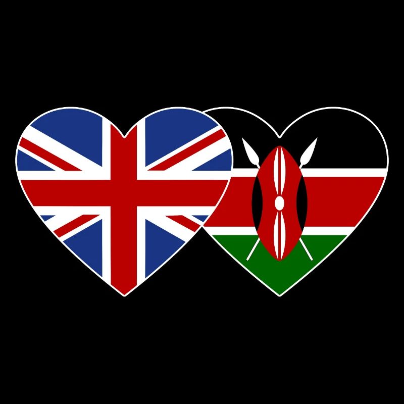 England Kenya Flag Heart