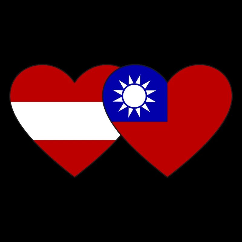 Autriche Taiwan Flag Heart