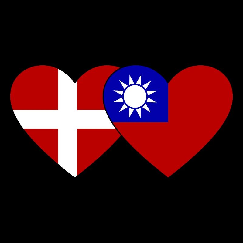 Danemark Taiwan Flag Heart
