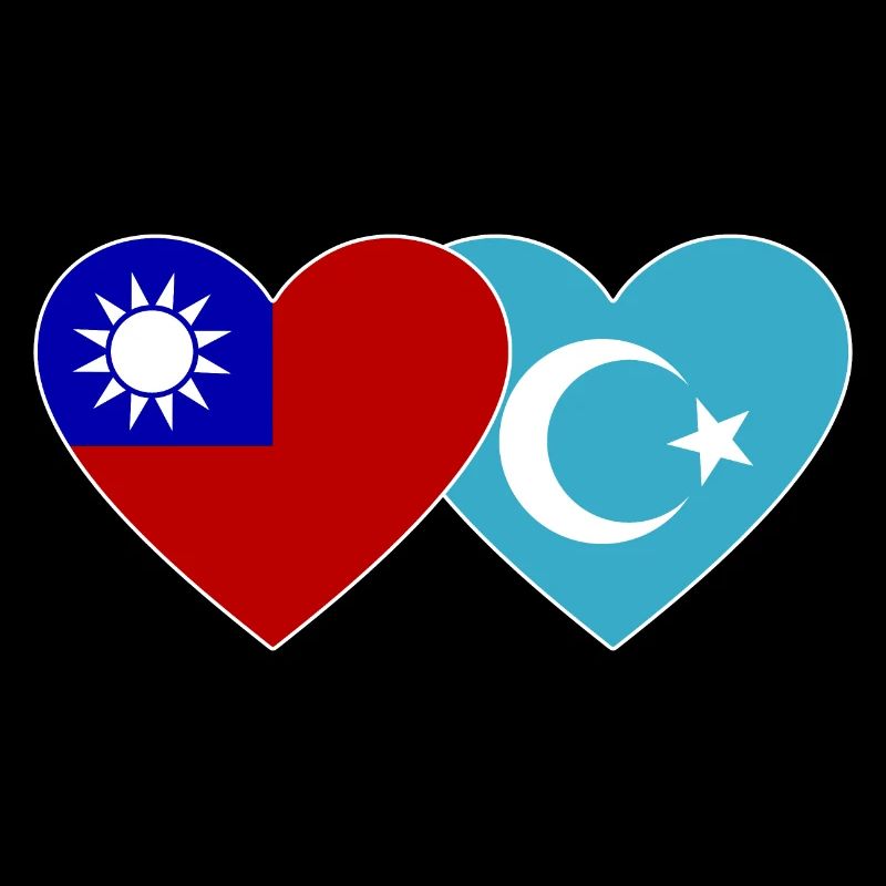 Taiwan Uiguren Flagge Herz