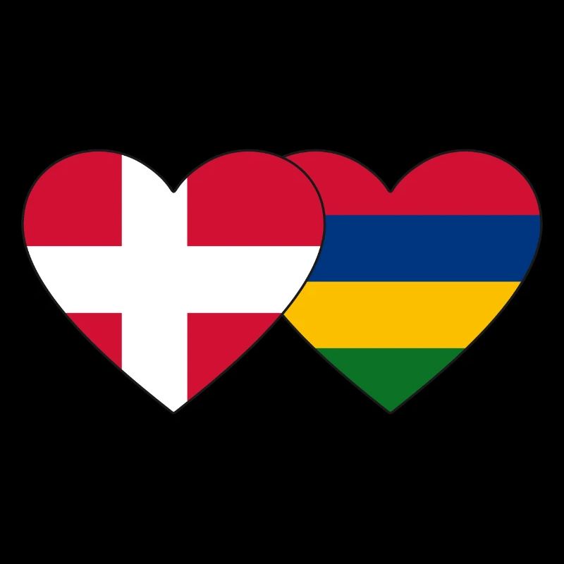Danemark Maurice Flag Heart