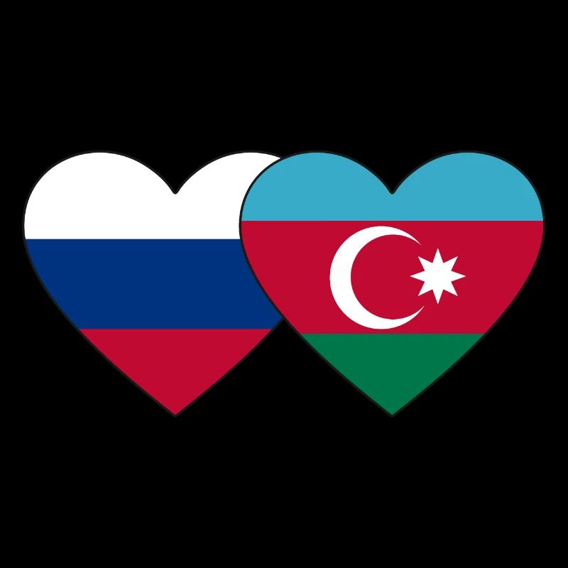 Russie Drapeau azerbaïdjanais coeur