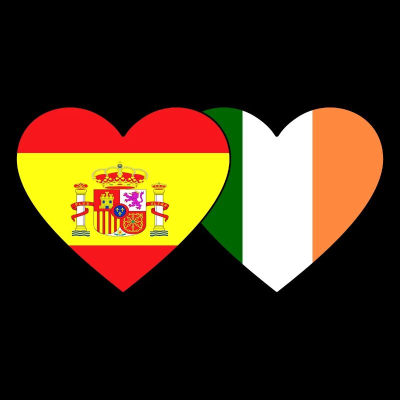 Spanien Irland Flagge Herz