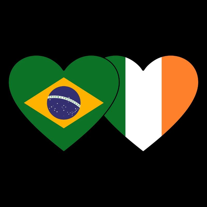 Brésil Irlande Drapeau Coeur