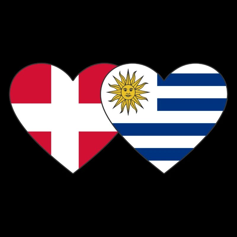 Danemark Uruguay Drapeau du cœur