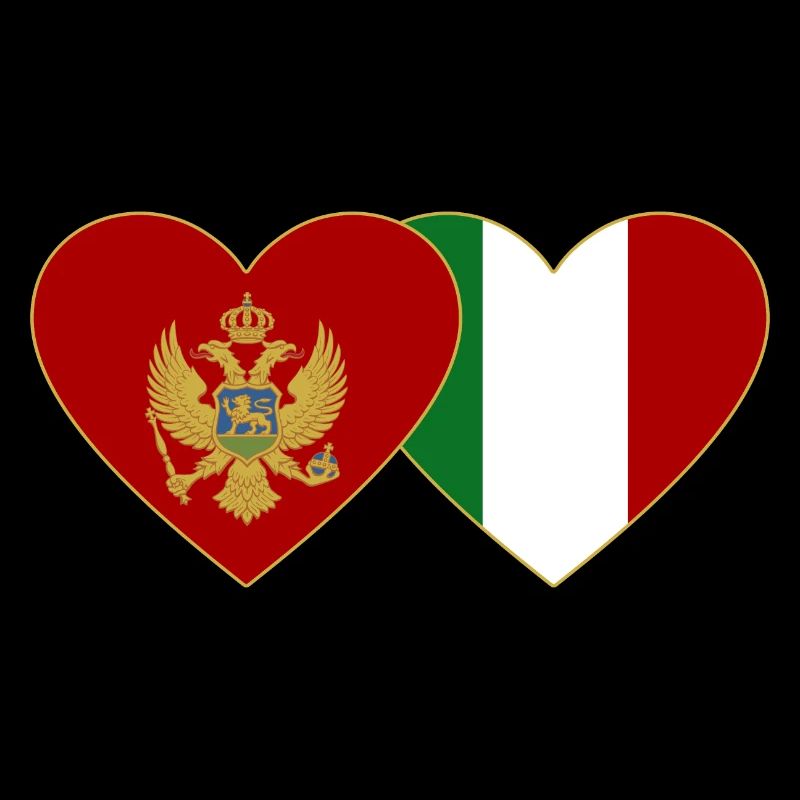 Monténégro Italie drapeau
