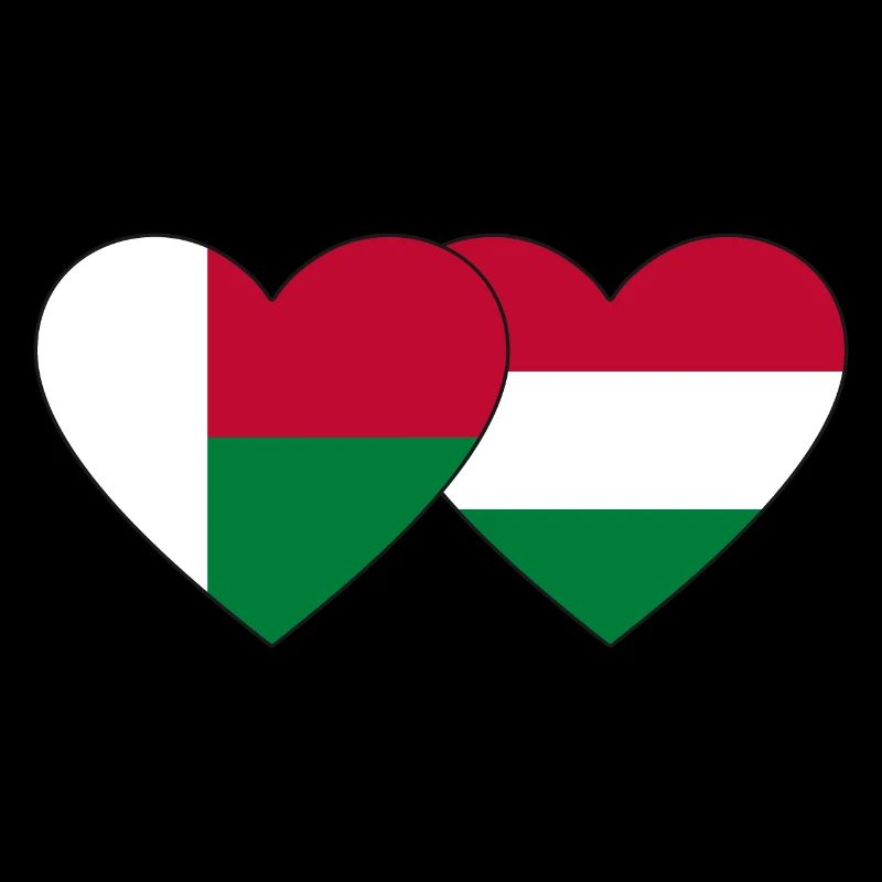 Madagaskar Ungarn Flagge Herz