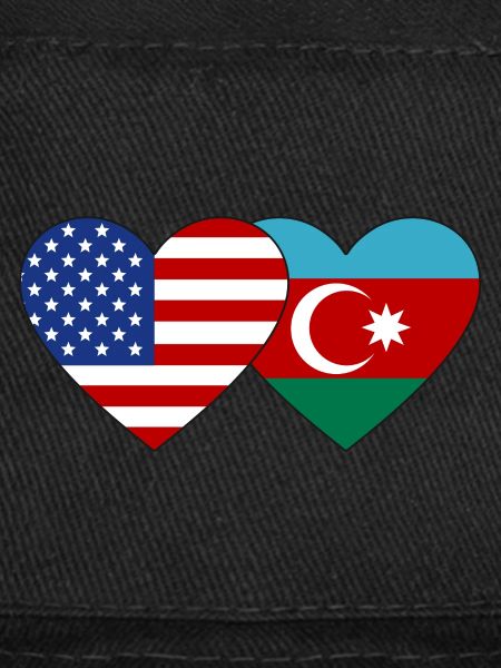 USA Azerbaijan flag heart