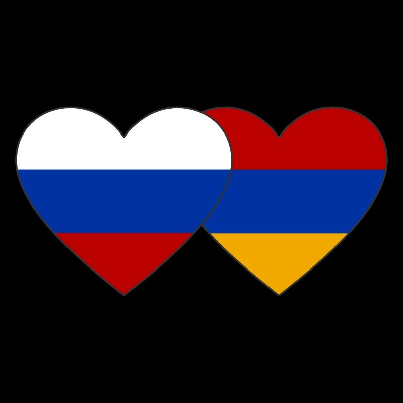 Russie Arménie drapeau coeur